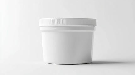 A plain plastic jar with no branding, resting on a white surface, ready for customizable labels or designs.