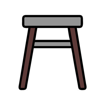 recommend clip art: Wooden Bar Stool Icon | Colored Furniture Vector for Interior & Design