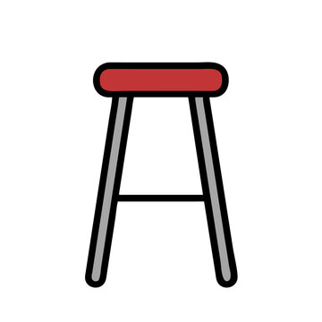recommend clip art: Colored Bar Stool Icon | Modern Furniture Vector for Interior & Design