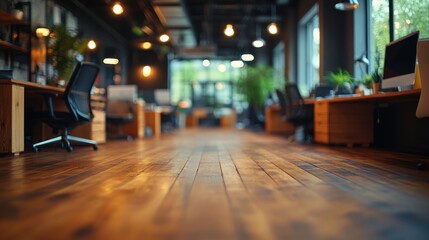 Fototapeta premium Modern Office Interior Design: A Warm and Inviting Workspace