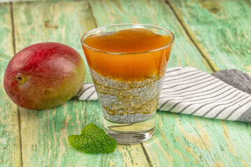 Sweet dessert witn mango and chia