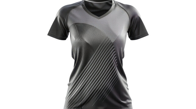 Woman soccer jersey mockup featuring a stylish v-neck design on transparent background