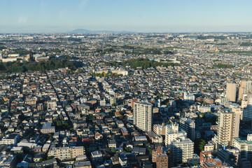 Fototapeta premium Tokyo cityscape view from the Ichikawa I-link town Observation deck