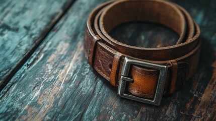Rustic Leather Belt with Metal Buckle