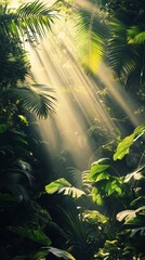 Discover a lush luminescent rainforest where every leaf glows with the essence of Panthenol's rejuvenating power.