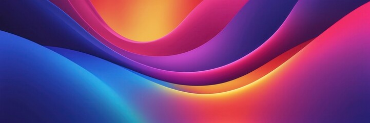Vibrant gradient waves, fluid curves background, abstract layers of color shifting and blending texture