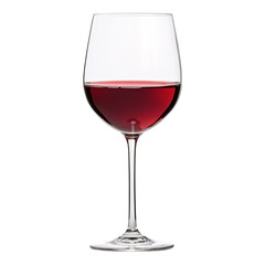 Elegant Red Wine Glass Filled with Rich Liquid