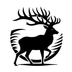 Naklejka premium deer silhouette, deer vector