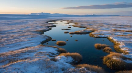 Naklejka premium Exploration of fragile ecosystems in Tundra under shifting weather patterns