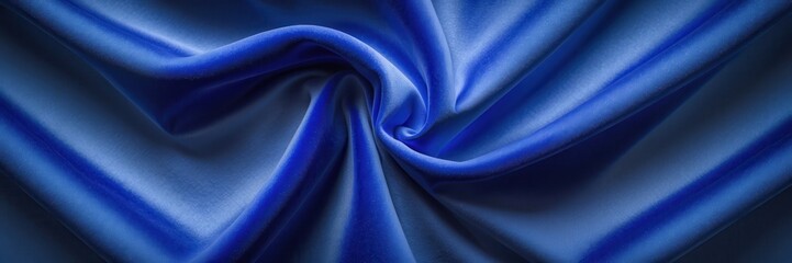 Obraz premium Royal Blue Velvet Elegance: Soft Texture and Draped Fabric Waves in Sumptuous Detail