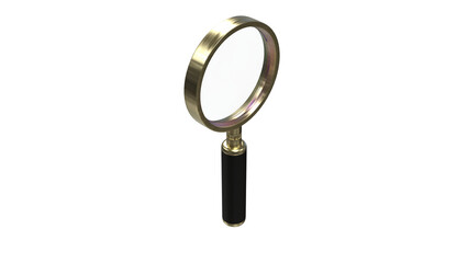 golden magnifying glass transparent background PNG