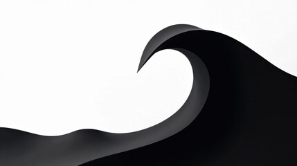 Naklejka premium Abstract Black Wave Form Elegant Minimalist Design Element for Modern Backgrounds and Presentations