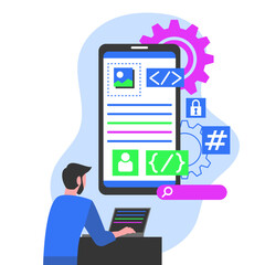 Illustration of Mobile App Development Process
