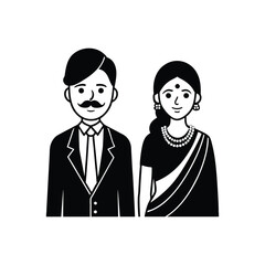 Elegant Couple Silhouette Ideal for Wedding, Love, and Relationship Illustrations, Perfect for Marriage and Romance Designs