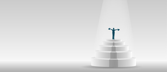 Career ladder, the concept
of successful development of business economic growth.
 Vector image