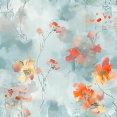seamless watercolor floral abstract colorful wallpaper	