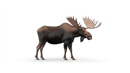 Fototapeta premium Majestic Moose: A 3D Render of a North American Bull Moose