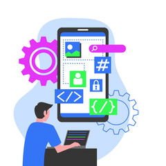 Illustration of Mobile App Development Process
