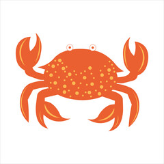 Crab icon isolated on white background. Crab doodle. Flat icon. Perfect for education, presentation, social media, web, more