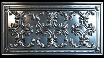 Ornate metal panel with decorative floral design