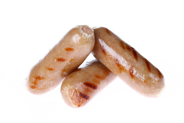 Sausages, isolated on a white background