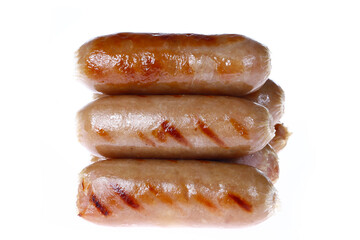 Sausages, isolated on a white background