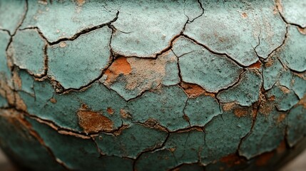 Obraz premium Cracked Teal Surface Texture