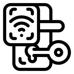 Obraz premium smart home nfc outline icon and illustration