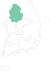Map of the Korean Peninsula 한국 한반도 지역 지도 일러스트