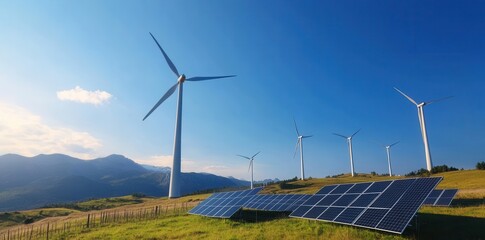 High altitude power plant harnessing wind energy with modern turbines for sustainable electricity generation.