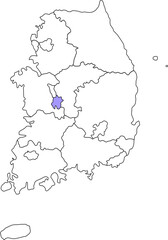 Map of the Korean Peninsula 한국 한반도 지역 지도 일러스트