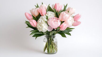 Fototapeta premium Spring flora arrangement beautiful flower bouquet in nature's embrace bright and fresh view