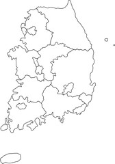 Map of the Korean Peninsula 한국 한반도 지역 지도 일러스트