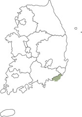 Map of the Korean Peninsula 한국 한반도 지역 지도 일러스트