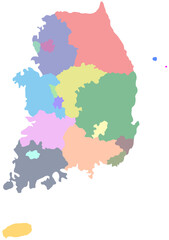 Map of the Korean Peninsula 한국 한반도 지역 지도 일러스트