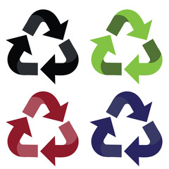 Recycling. Recycle icons. Recycling arrows. Recycling Symbol. Green and black icons for packaging, recycling. Ecology, environmentally friendly, environmental management symbols