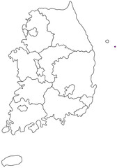 Map of the Korean Peninsula 한국 한반도 지역 지도 일러스트