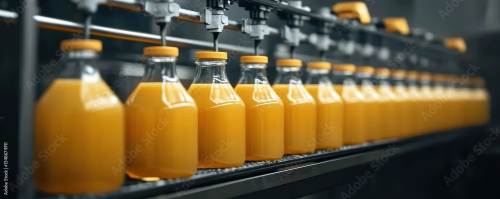 Wall mural a high-tech food industry factory with advanced machinery and automated processes for efficient prod