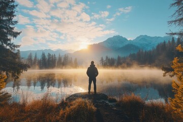 Morning motivation  inspiring intentions and goals for a focused day ahead in serene settings