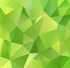 green background, low-poly style, green triangles, vector illustration, flat design, simple shapes, geometric pattern, minimalist style, bright color palette, high resolution,