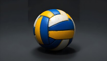 Fototapeta premium Striking Volleyball Spotlight: A Dynamic Sports Ball on a Black Background