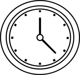 wall clock with clouds line art vector,wall clock coloring book page,