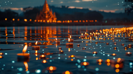  A River Filled with Floating Candle Offerings