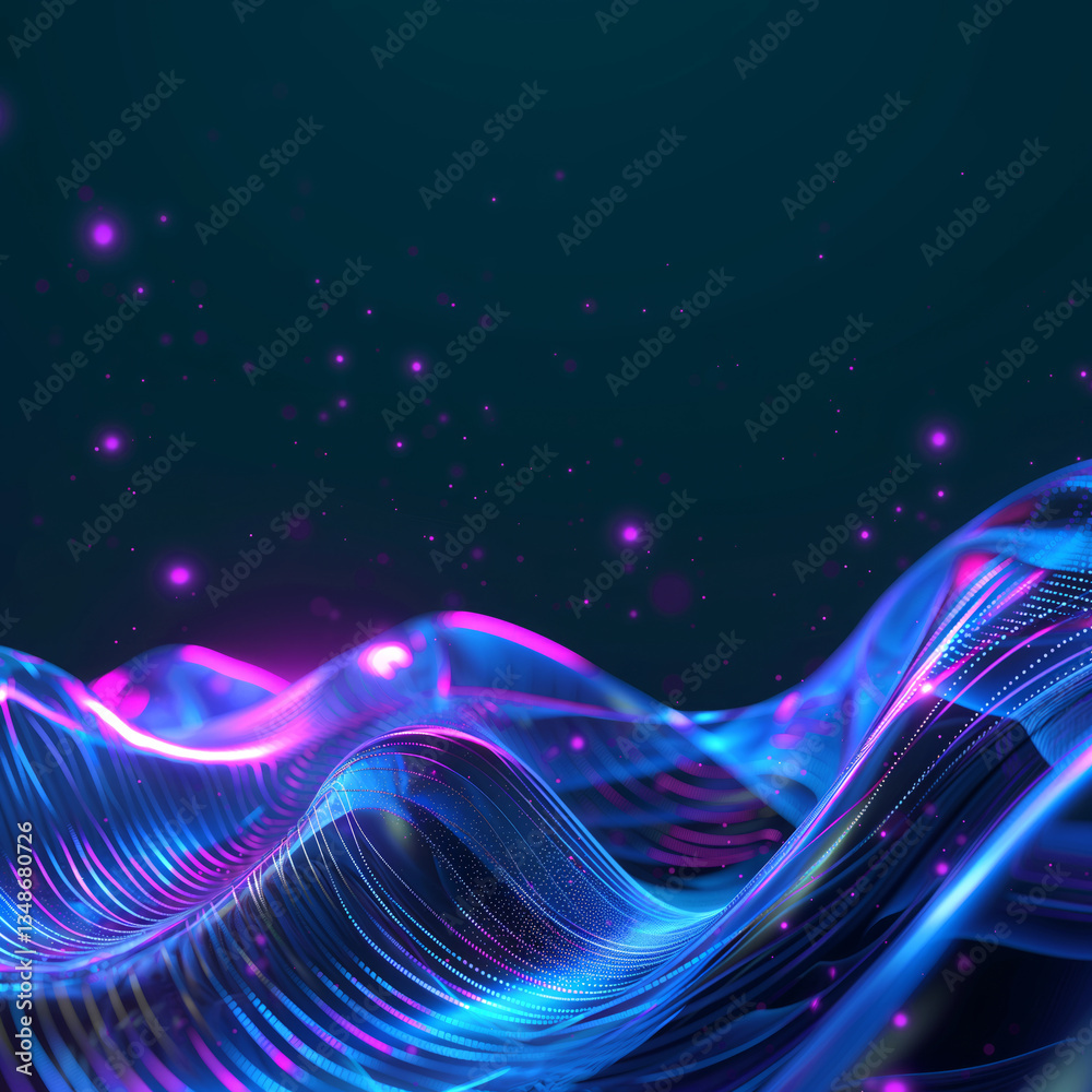 Aufkleber dark purple pink abstract wallpaper with modern shapes. glossy background with curves. generative ai