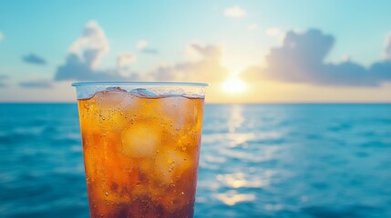 A Crystal-Clear Plastic Cup, Its Surface Reflecting Light and Creating a Stunning Visual of Clean Simplicity and Elegance