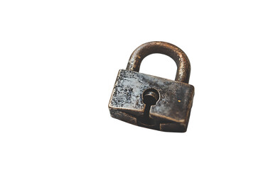 Old Metal Lock Icon on Transparent Background