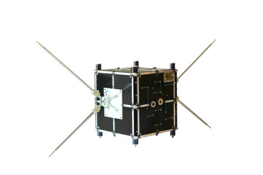 A small CubeSat spacecraft with an advanced design. Used for satellite communication and Earth observation - Powered by Adobe