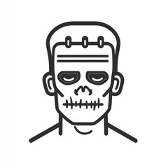 Frankenstein Outline Icon. Halloween Costume Scarey Zombie Avatar User Icon