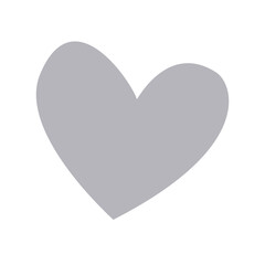 Obraz premium Gray Love Flat Heart