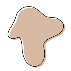 Abstract Organic Shape with Hand-Drawn Lines and Soft Pastel Colors for Decoration and Background